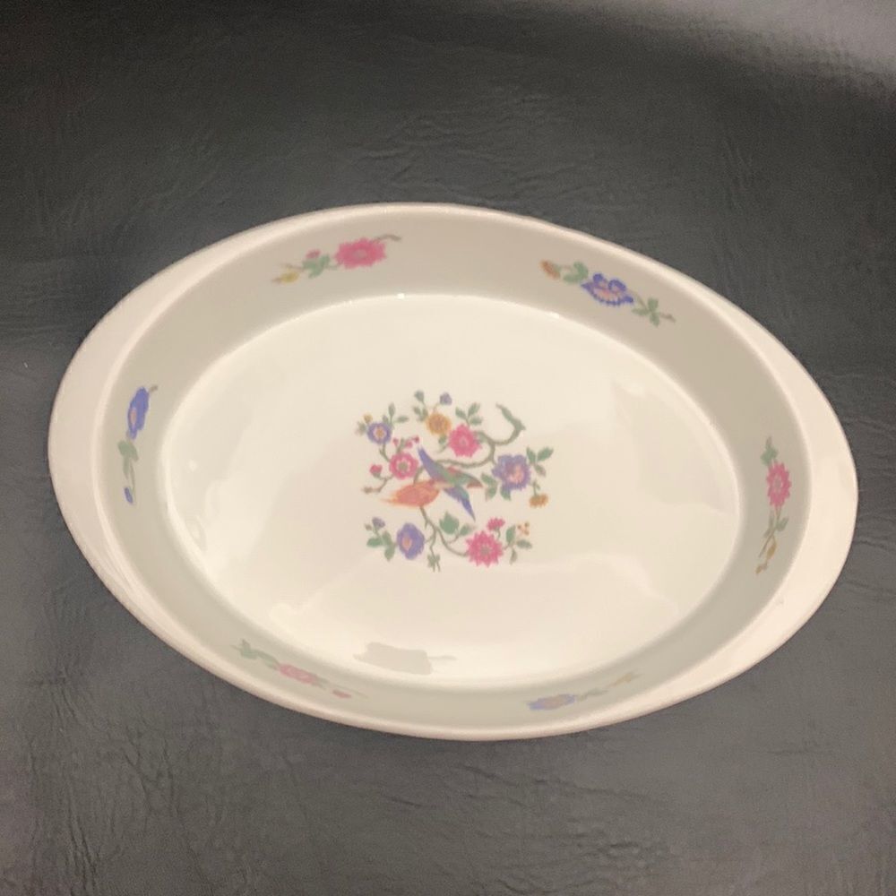 Cordon Bleu France BIA Oval Floral Ceramic Baking Serving Dish Pink Purple White